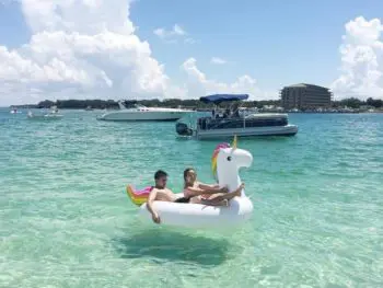 chilling on the water at crab island destin fl