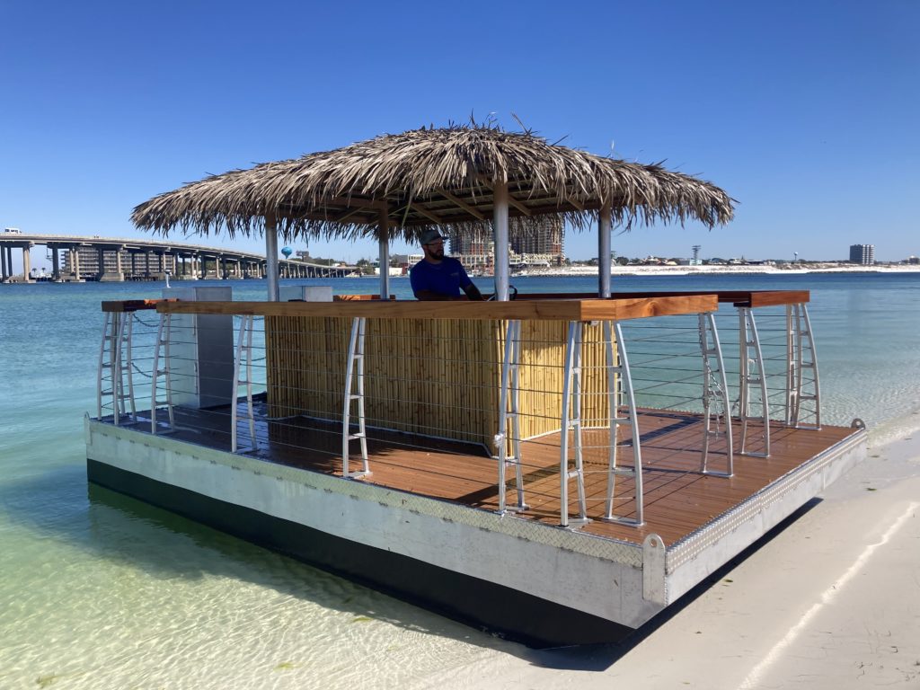 Destin Tiki boat rental on beach